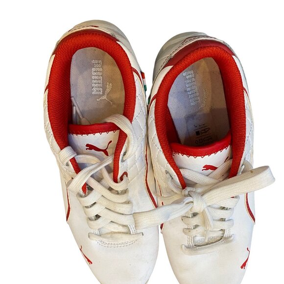 Puma Ferrari Drift Cat Boys Shoes Size 4 Youth White Red - Picture 6 of 8